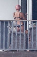 LADY GAGA at Balcony on Her Hotel in Miami 02/01/2020