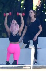 LADY GAGA Working at a Gym in Miami 02/03/2020
