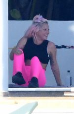 LADY GAGA Working at a Gym in Miami 02/03/2020