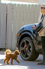 LARA BINGLE Out with Her Dog in West Hollywood 02/07/2020