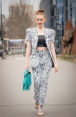 LARSEN THOMPSON Arrives at Balmain Fashion Show in Paris 02/28/2020