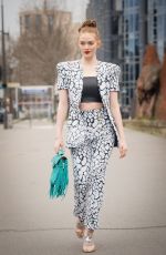 LARSEN THOMPSON Arrives at Balmain Fashion Show in Paris 02/28/2020