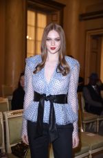 LARSEN THOMPSON Arrives at Philosophy di Lorenzo Serafini Fashion Show in Milan 02/22/2020