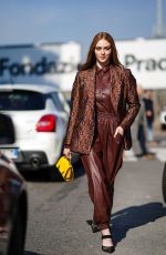 LARSEN THOMPSON Out at Milan Fashion Week 02/22/2020