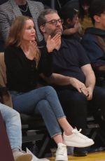 LESLIE MANN at a Basketball Game in Los Angeles 02/25/2020