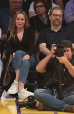 LESLIE MANN at a Basketball Game in Los Angeles 02/25/2020
