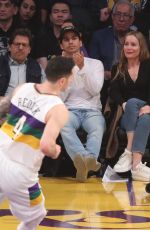 LESLIE MANN at a Basketball Game in Los Angeles 02/25/2020