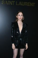 LILY COLLINS at Saint Laurent Fashion Show at PFW in Paris 02/25/2020