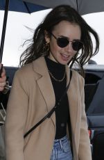 LILY COLLINS Leaves Her Hotel in Paris 02/26/2020