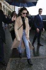 LILY COLLINS Leaves Her Hotel in Paris 02/26/2020