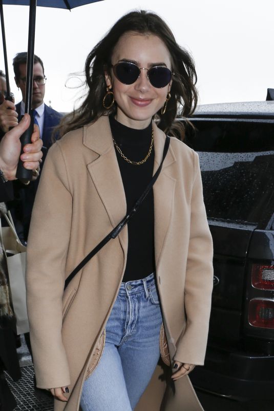 LILY COLLINS Leaves Her Hotel in Paris 02/26/2020