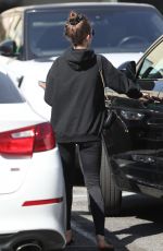 LILY COLLINS Leaves Pilates Class in West Hollywood 02/12/2020