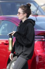 LILY COLLINS Leaves Pilates Class in West Hollywood 02/12/2020