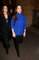 LILY COLLINS Night Out in Paris 02/26/2020