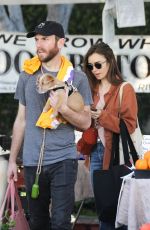 LILY COLLINS Shopping at Farmers Market in Los Angeles 02/02/2020