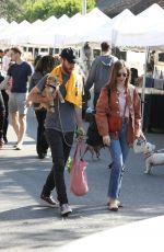 LILY COLLINS Shopping at Farmers Market in Los Angeles 02/02/2020