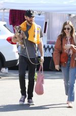 LILY COLLINS Shopping at Farmers Market in Los Angeles 02/02/2020