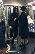 LUCY BOYNTON and Rami Malek at NYC Subway 02/05/2020