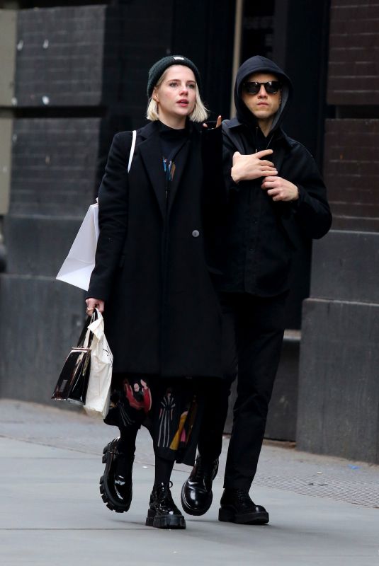 LUCY BOYNTON and Rami Malek at NYC Subway 02/05/2020