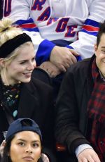 LUCY BOYNTON and Rami Malek at San Jose Sharks vs New York Rangers Game in New York 02/22/2020