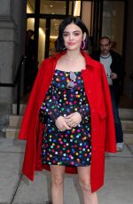 LUCY HALE Arrives at Buzzfeed AM to DM in New York 02/13/2020