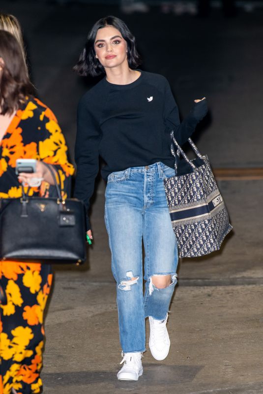 LUCY HALE Arrives at Jimmy Kimmel Live in Los Angeles 02/12/2020