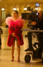 LUCY HALE at Katy Keene Set inside Grand Central Station in New York 02/07/2020