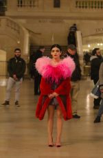 LUCY HALE at Katy Keene Set inside Grand Central Station in New York 02/07/2020