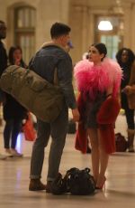 LUCY HALE at Katy Keene Set inside Grand Central Station in New York 02/07/2020