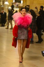 LUCY HALE at Katy Keene Set inside Grand Central Station in New York 02/07/2020