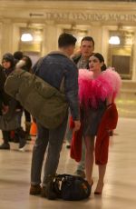 LUCY HALE at Katy Keene Set inside Grand Central Station in New York 02/07/2020