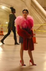 LUCY HALE at Katy Keene Set inside Grand Central Station in New York 02/07/2020