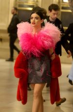 LUCY HALE at Katy Keene Set inside Grand Central Station in New York 02/07/2020