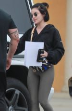 LUCY HALE in Leggings Out in Los Angeles 02/27/2020