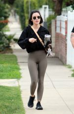 LUCY HALE in Leggings Out in Los Angeles 02/27/2020