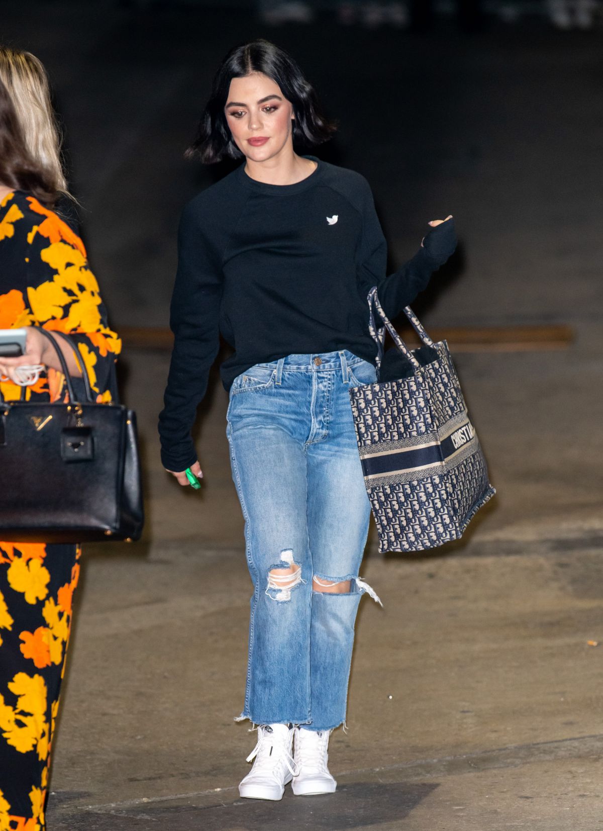 LUCY HALE in Ripped Jeans Arrives at Jimmy Kimmel Live in Los Angeles ...