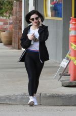 LUCY HALE Leaves a Gym in Los Angeles 02/23/2020