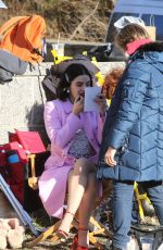 LUCY HALE on the Set of Katy Keene in New York 02/03/2020