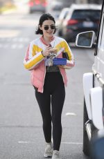 LUCY HALE Out for Coffee After a Workout in Los Angeles 02/17/2020