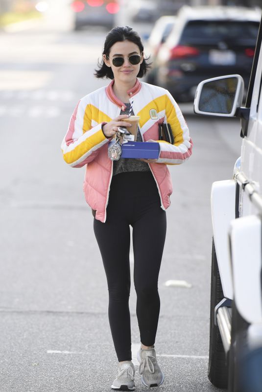 LUCY HALE Out for Coffee After a Workout in Los Angeles 02/17/2020