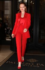 MADELAINE PETSCH Leaves Her Hotel in Milan 02/23/2020
