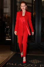 MADELAINE PETSCH Leaves Her Hotel in Milan 02/23/2020