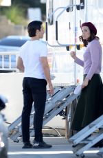 MANDY MOORE and Milo Ventimiglia on the Set of This Is Us in Los Angeles 02/04/2020