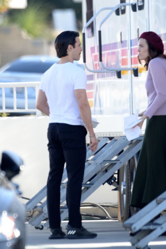 MANDY MOORE and Milo Ventimiglia on the Set of This Is Us in Los Angeles 02/04/2020