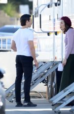 MANDY MOORE and Milo Ventimiglia on the Set of This Is Us in Los Angeles 02/04/2020