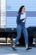 MANDY MOORE on the Set of This Is Us in Los Angeles 02/04/2020