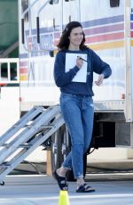 MANDY MOORE on the Set of This Is Us in Los Angeles 02/04/2020