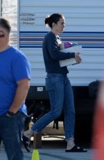 MANDY MOORE on the Set of This Is Us in Los Angeles 02/04/2020