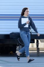 MANDY MOORE on the Set of This Is Us in Los Angeles 02/04/2020