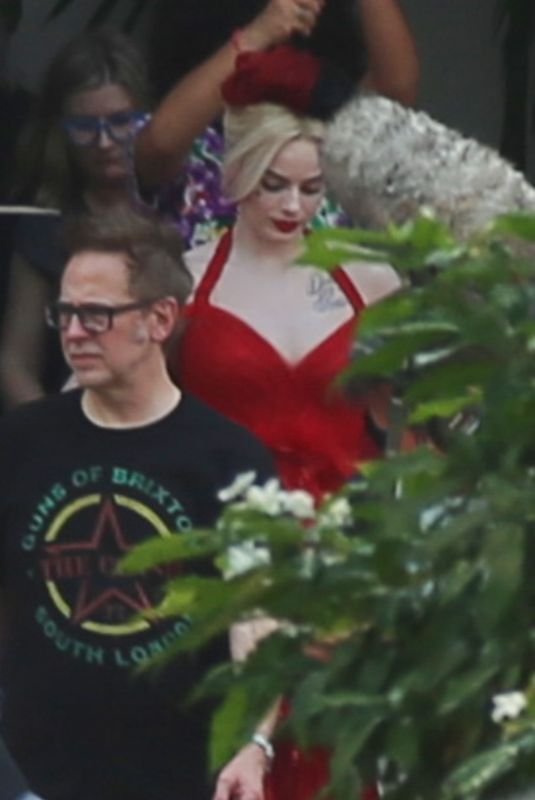 MARGOT ROBBIE on the Set of Suicide Squad in Panama City 02/13/2020